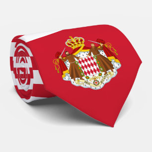 Monegaskische Vlag & Wapen, Vlag van Monaco Stropdas