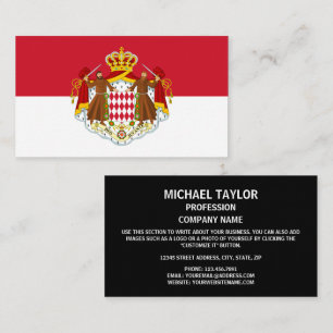 Monegaskische Vlag & Wapen, Vlag van Monaco Visitekaartje
