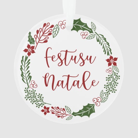 Monégasque Merry Kerstmis, Festusu Natale Ornament (achterkant)