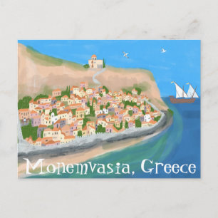 MONEMVASIA GRIEKENLAND Art Travel Briefkaart
