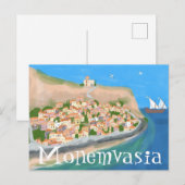 MONEMVASIA GRIEKENLAND Art Travel Briefkaart (Voorkant / Achterkant)