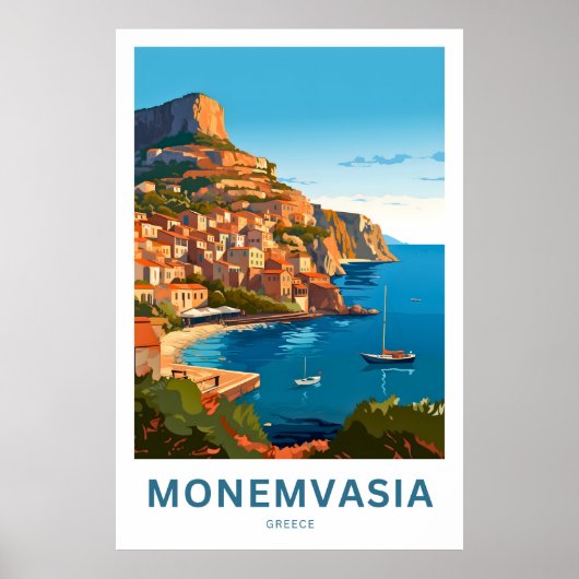 Monemvasia Griekenland Reisprint Poster (Voorkant)