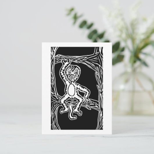 monenhoutbewerking briefkaart (Staand voorkant)