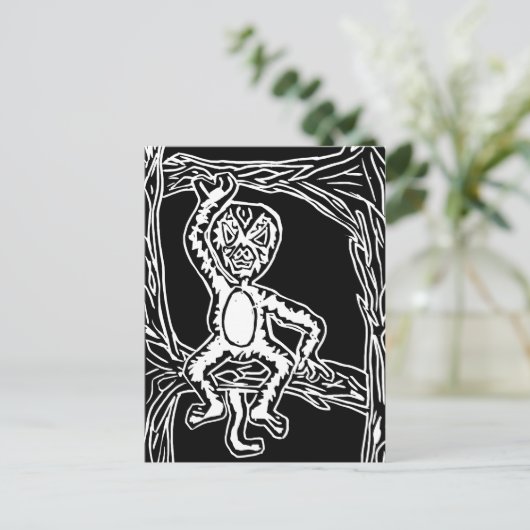 monenhoutbewerking briefkaart (Staand voorkant)