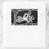 monenhoutbewerking rechthoekige sticker (Tas)