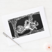 monenhoutbewerking rechthoekige sticker (Envelop)