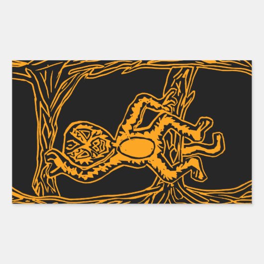 monenhoutwerk rechthoekige sticker (Voorkant)