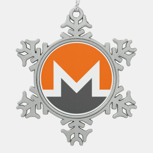 Monero Pewter Snowflake kerstboomversiering Tin Sneeuwvlok Ornament (Voorkant)