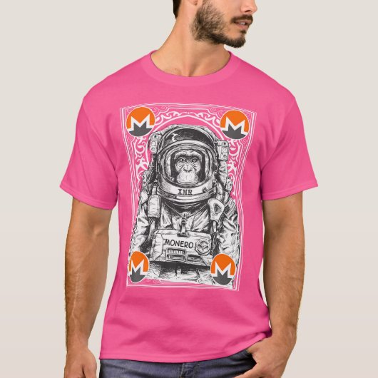 Monero Space Monkey Crypto Art Moon Cryptocurrency T-shirt (Voorkant)