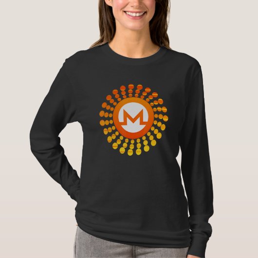 Monero Xmr Crypto Currency Circle Oranje Sunset T-shirt (Voorkant)