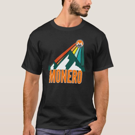 Monero XMR Crypto Mountain Sun Rays Cryptocurrency T-shirt (Voorkant)