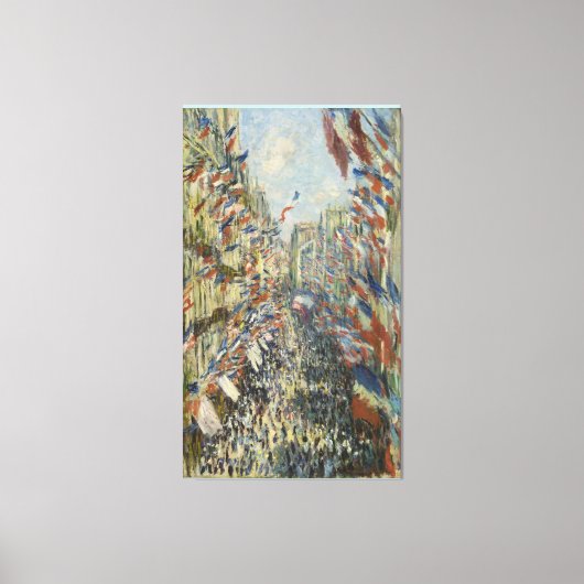 Monet 1878 The Rue Montorgueil in Parijs Canvas Afdruk (Voorkant)
