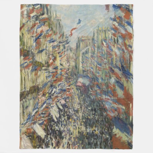 Monet 1878 The Rue Montorgueil in Parijs Fleece Deken (Voorkant)