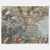 Monet 1878 The Rue Montorgueil in Parijs Fleece Deken (Voorkant (Horizontaal))