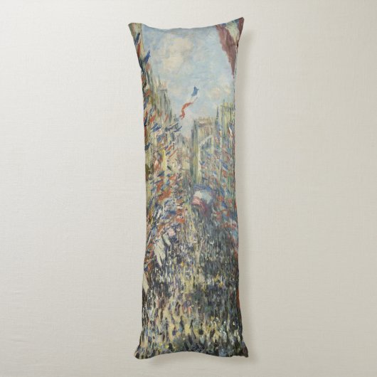 Monet 1878 The Rue Montorgueil in Parijs Lichaamskussen (Achterkant (Verticaal))