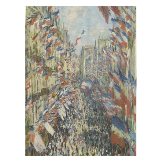 Monet 1878 The Rue Montorgueil in Parijs Tafelkleed (Voorkant)