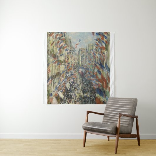 Monet 1878 The Rue Montorgueil in Parijs Wandkleed (In situ)