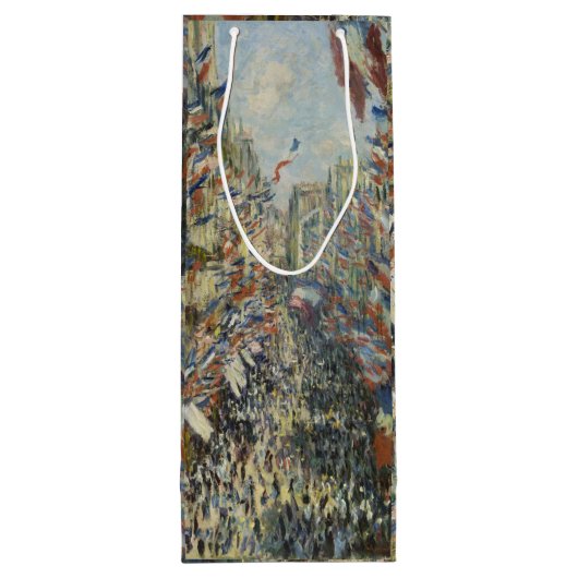 Monet 1878 The Rue Montorgueil in Parijs Wijn Cadeautas (Achterkant)