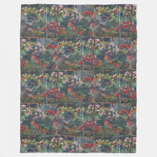 Monet 1887  Peony Garden Fleece Deken (Voorkant)
