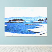 Monet - Aan de rand van Christiana Fjord Canvas Afdruk (Insitu (Houten vloer))