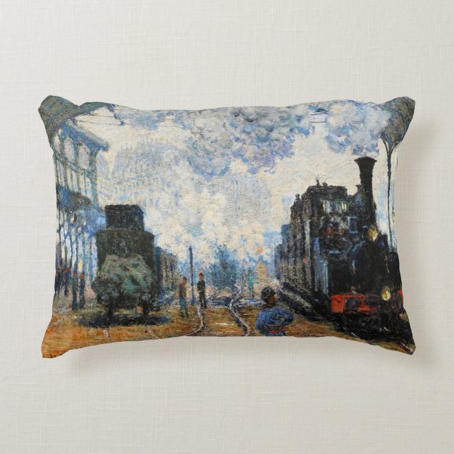 Monet - Aankomst van de Normandische trein, Accent Kussen (Voorkant)