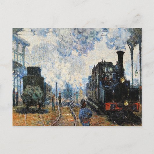 Monet - Aankomst van de trein Normandy Briefkaart (Voorkant)