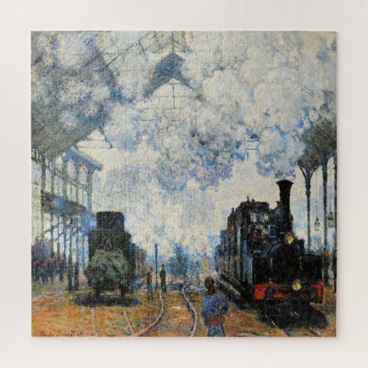 Monet - Aankomst van de trein Normandy Legpuzzel (Verticaal)