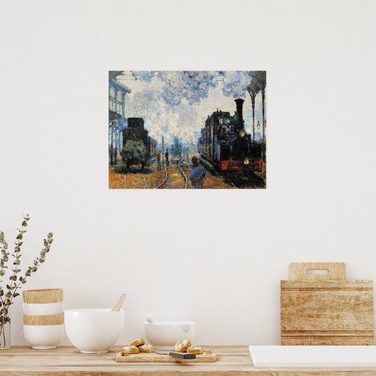 Monet - Aankomst van de trein Normandy Poster (Keuken)
