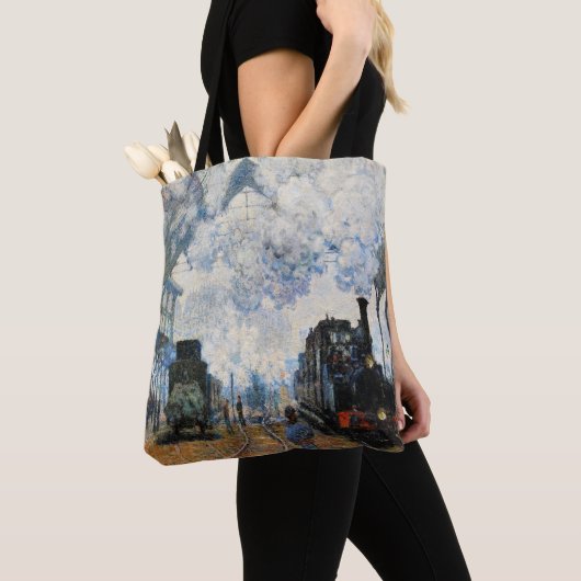 Monet - Aankomst van de trein Normandy Tote Bag (Dichtbij)