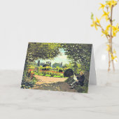 Monet - Adolphe Monet Lezen in de tuin Kaart (Gele Bloem)