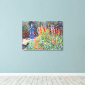 Monet - Afgeronde Bloemperk Canvas Afdruk (Insitu (Houten vloer))