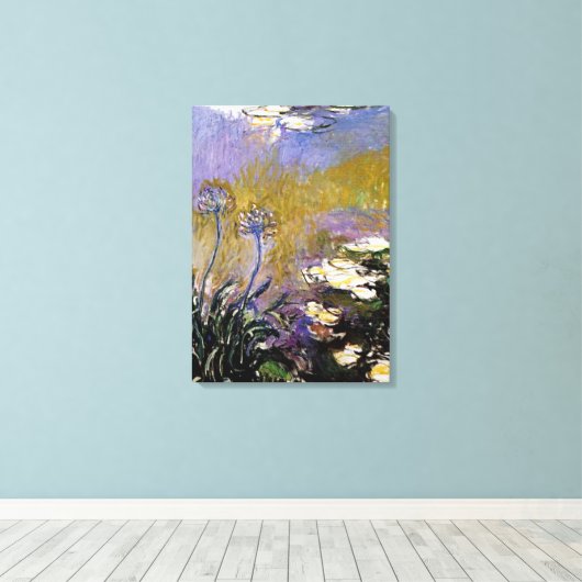 Monet - Agapanthus, 1914-1917 Canvas Afdruk (Insitu (Houten vloer))