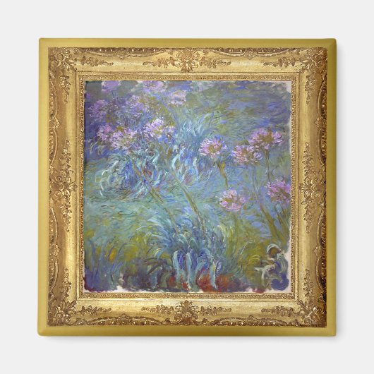 Monet Agapanthus Bloemen Masterpiece Magnet (Voorkant)
