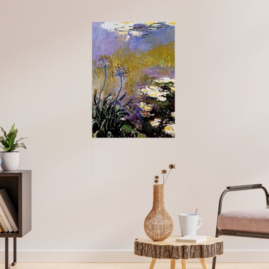 Monet - Agapanthus, fijne kunst, Poster (Woonkamer 3)
