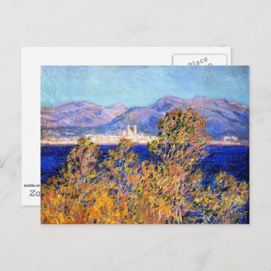 Monet - Antiben gezien vanuit de Kaap, Mistral Win Briefkaart (Voorkant / Achterkant)