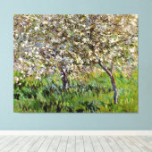 Monet - Appelbomen in bloei Canvas Afdruk (Insitu (Houten vloer))