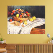 Monet - Appels en druiven, stilleven schilderij Canvas Afdruk (Insitu (Woonkamer))