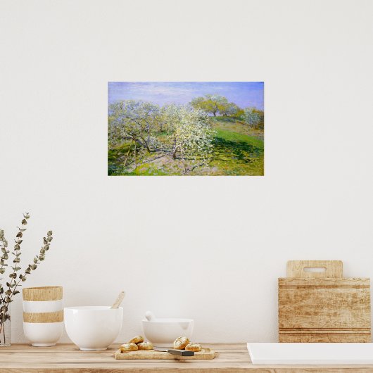 Monet - Apple Trees in Bloom 1873 Poster (Keuken)