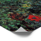 Monet - Argenteuil, Bloemen langs de rivieroever Poster (Hoek)
