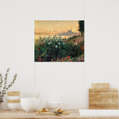 Monet - Argenteuil, Bloemen langs de rivieroever Poster (Keuken)