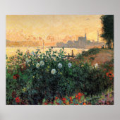 Monet - Argenteuil, Bloemen langs de rivieroever Poster (Voorkant)