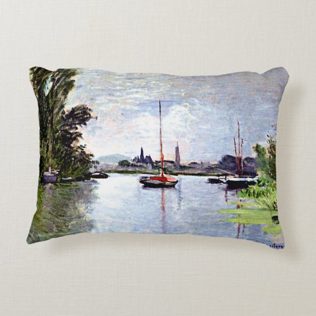 Monet - Argenteuil, gezien vanaf Kleine Arm van de Accent Kussen (Achterkant)