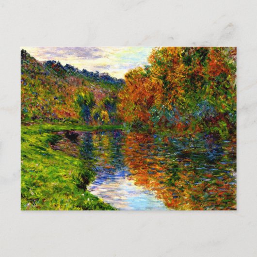 Monet - Arm of the Jeufosse, herfst, Feestdagenkaart (Voorkant)