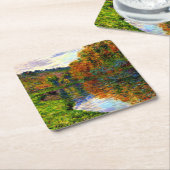 Monet - Arm of the Jeufosse, herfst, Kartonnen Onderzetters (Schuin)