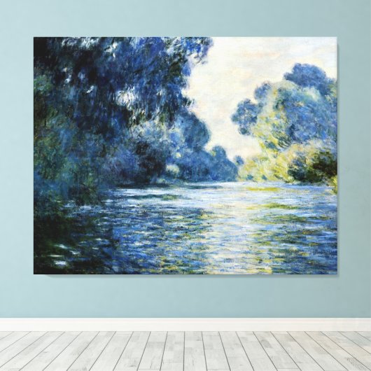 Monet - Arm of the Seine te Giverney Canvas Afdruk (Insitu (Houten vloer))