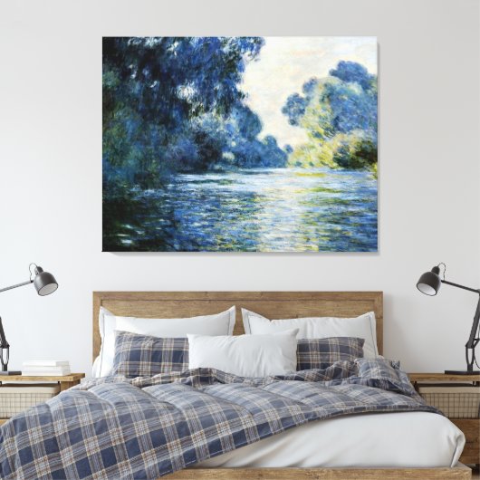 Monet - Arm of the Seine te Giverney Canvas Afdruk (Insitu (Slaapkamer))
