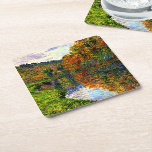 Monet - Arm van de Jeufosse, Herfst, Kartonnen Onderzetters (Schuin)