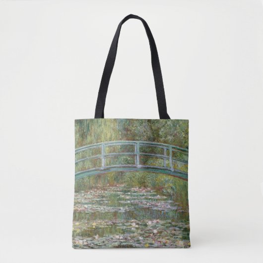 Monet Art Bridge over een Pond van Watergelingen Tote Bag (Voorkant)