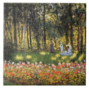 Monet - Artiestenfamilie in de tuin Tegeltje