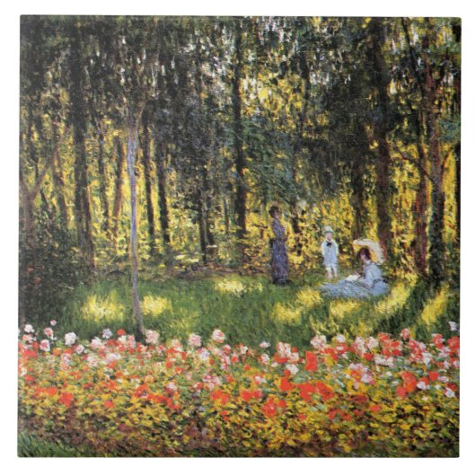 Monet - Artiestenfamilie in de tuin Tegeltje (Voorkant)